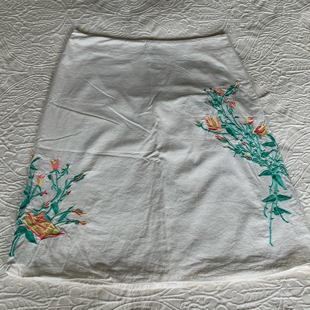 White Skirt with Embroidery